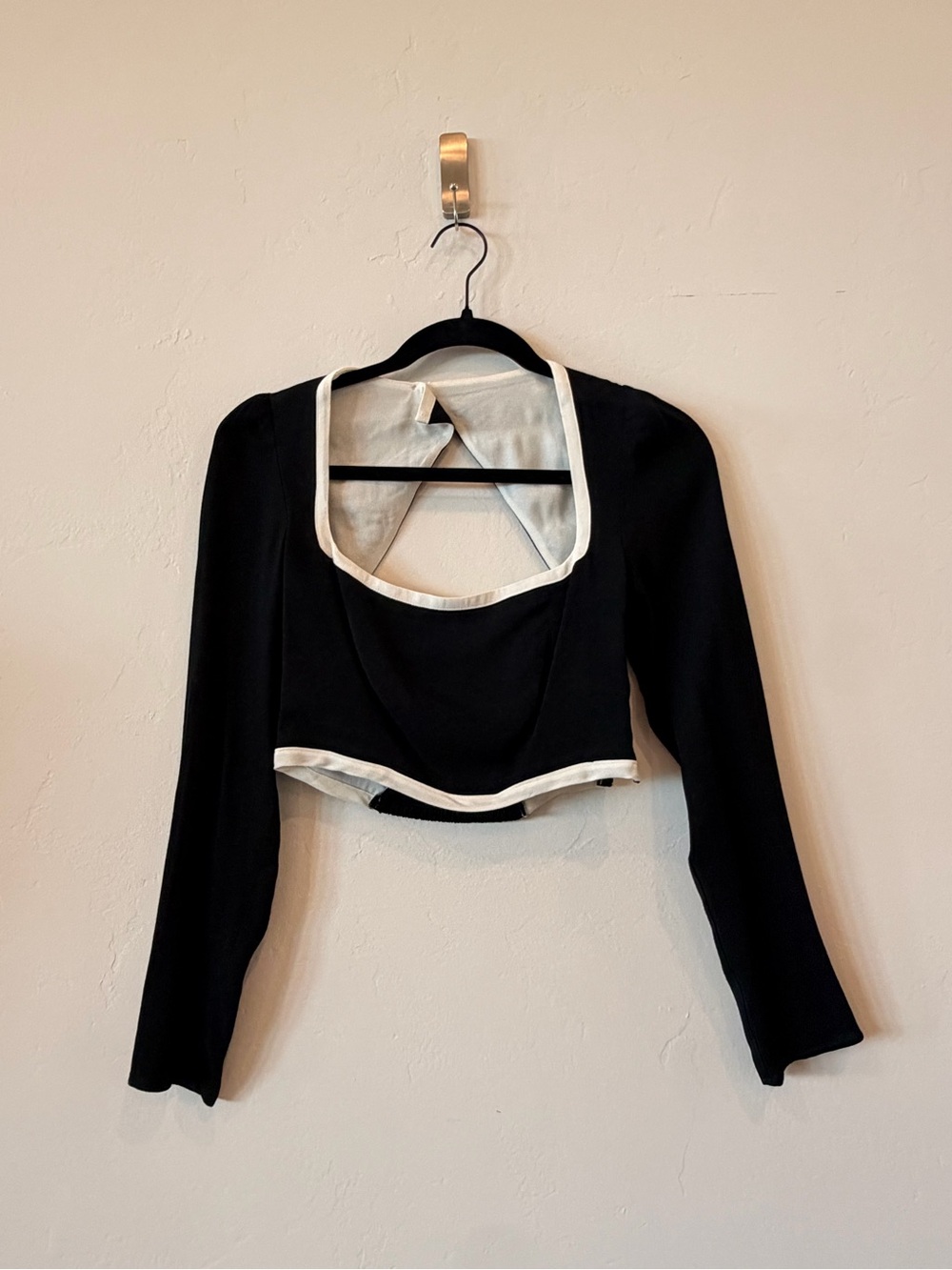 Reformation Black and Cream Square-Neck Skirt Set - Women